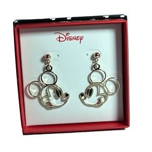 Disney Mickey Mouse Dangling Earrings Gold Tone